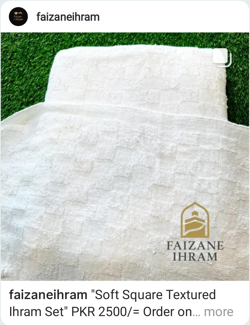 Soft Square Textured Ihram Set