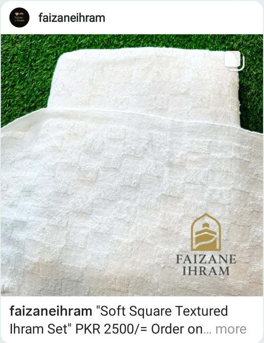 Soft Square Textured Ihram Set