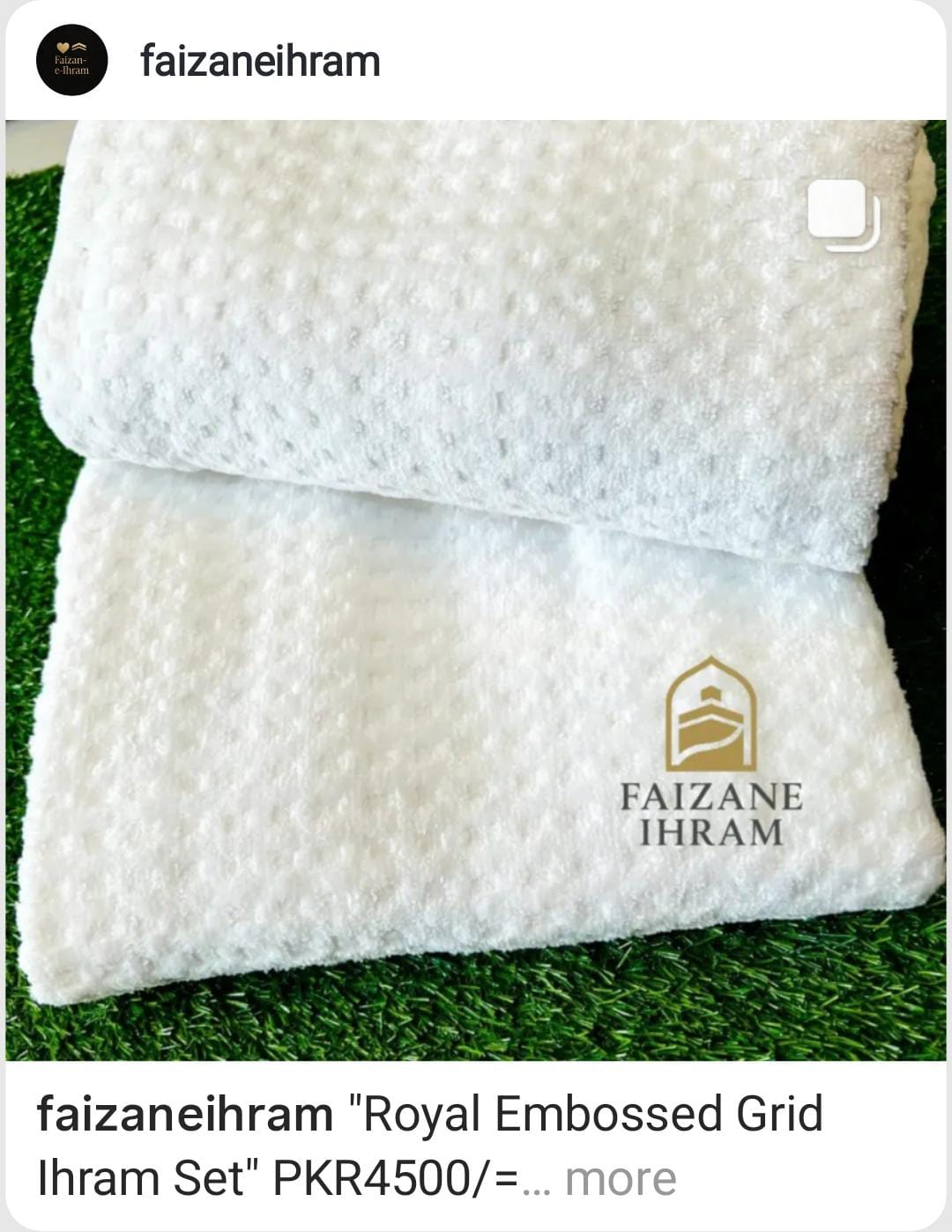 Royal Embossed Grid Ihram Set