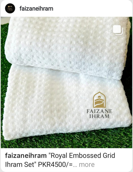 Royal Embossed Grid Ihram Set